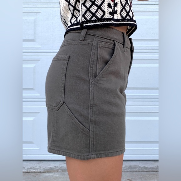 High Rise Utility Shorts - Dark Olive - Picture 9 of 13